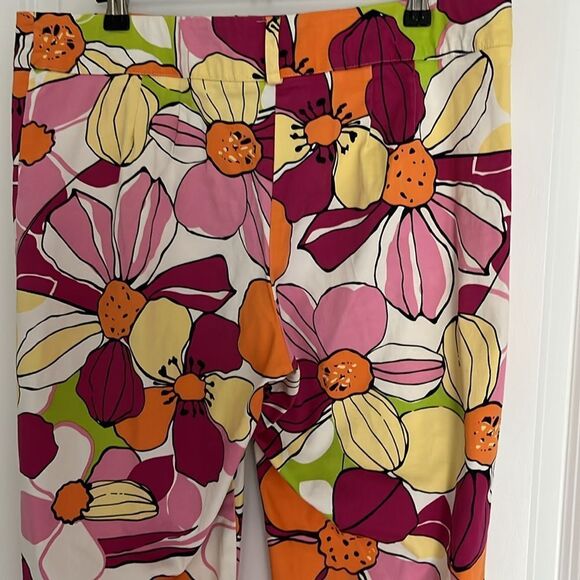 David Paul VTG Bright & Beautiful Floral Pants Sz 10 Cotton /Spandex - Picture 6 of 8